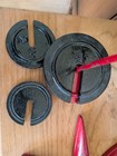 Vintage Buffalo Scale Co  Cast Iron Balance Fish Tail Scale Red With Weights