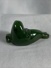 Polished Nephrite Jade Walrus Hand Carved Figurine 2   tusks Broken 
