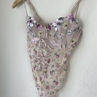 Victoria s Secret Very Sexy Wicked Unlined Floral 3d Embroidered Teddy Fairy M