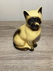 Vintage Siamese Cat Figurine Ceramic Japan Mid Century Yellow Black 6 5   