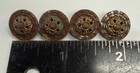 Antique Victorian Brass Metal Button Set Of 4 Shank