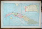 1900 Cuba Map 26 x18  Crams Standard American Railway System Old Antique Havana