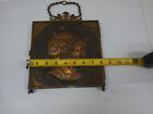 Antique Victorian Triple Fold Vanity Mirror Bronze Medieval Knight