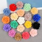Craft Diy Color Flatback Resin Rose Flower Cabochon 20mm Embellishment 50 100pcs