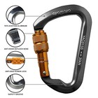 30kn Screwgate Locking Carabiner Heavy Duty Tree Rock Climbing D-ring Clip Hook