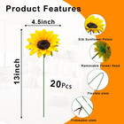 20 Pcs Fake Silk Sunflowers Artificial Flower With Stems For Home Wedding Party