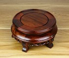 Rosewood Round Display Rack Fishbowl Plant Stand Bonsai Vase Base Home Decor