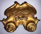Ornate French Nouveau Brass Desktop Inkwell Hinged Wells Bronze Great Patina