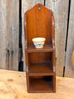 Antique Primitive Small Wooden 3 Tier Cubby Display Shelf 10 1 2  High