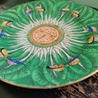 Antique Chinese Export Porcelain Famille Verte Bok Choy Plate Cabbage Leaf 6 1 8