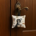 Caroline s Treasures Black Tan Saluki Coffee Bar Hanging Square Fabric Ornament