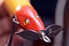 Rare Heddon Sos 170 7747-70 C1928 Wood Glass Eye L-rig Vintage Usa Lure 6240ak