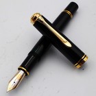  new Unused pelikan Souveran M1000 Fountain Pen Nib F Black W box   Ink