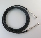 High Quality Braided Black Leather Bolo Tie Cord   Sterling Silver Tips
