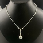 Judith Ripka Necklace Sterling Silver Pendant Chain Station Cz 925 Dangle Drop