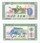 Albania 1-100 Leke 7 Pieces Set  1976  P-40s-46s  Unc  Specimen