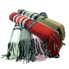 Oversized Women Tartan Check Plaid 100  Cashmere Wool Shawl Stole Scarf Scotland