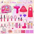 Hair Salon Toys For Girls 34pcs Pretend Play Makeup Beauty Hair Styling Set W   