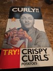 Hardys Curly Try Crispy Curls Potatoes Cardboard Hangup Sign For Restaurant   