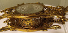 Vintage Perfume Bottle Glass Ornate Gilt Brass   Original  Glass Dip Tube  9 