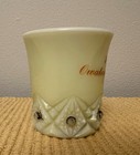 Antique Custard Glass Souvenir Mug -  Diamond   Peg  2 1 5  - Owatonna  Minn 