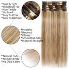 Clip In Hair Extensions Real Human Hair Weft Clip On Remy Hair Full Head 8pieces