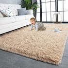  Super Soft Shaggy Rugs Fluffy Carpets Indoor Modern Plush 9x12 Feet Light Tan