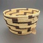 Antique Native American Pima Basket - 7 5  X 4 25  Coiled Geometric With Tag