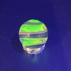 Contemporary Handmade Art Glass Marble  75  Bright Uv Green Core  Swirl    Opal 
