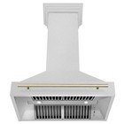 Zline 36  Satin Stainless Steel Wall Range Hood Gold Handle 8654snz-36-g