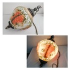 Vintage Swag Lamp Carl Falkenstein Mid Century Hanging Pendant Grape Leaf Green