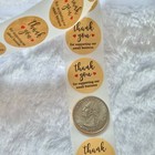 Thank You Stickers  500 Kraft Paper Thank You Adhesive Label  1  Heart Shaped 