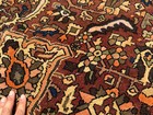 6x10 Antique Heriz Rug Handmade Vintage Handknotted Oriental Brown Blue Old 7x10