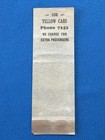 Yellow Taxi Cab Advertising Vtg Matchbook Cover Lt 2050