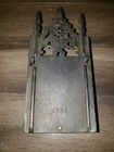 Antique Cast Iron Match Safe Gothic Victorian Gargoyle Grumpy Man Face
