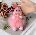 Keyring Soft Faux Fluffy Rabbit Fur Handbag Pendant Charm Pompom Keychain Charm