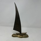 Vintage 14    Solid Brass Sail Boat Object Decor Seaside Ocean Lake Nautical