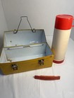 Vintage Aladdin Yellow Metal Lunchbox   Pint Thermos Usa As-is