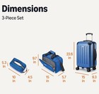New 3 Piece Luggage Set 22  Carry-on Luggage Spinner Wheel Tote Bag Compact Blue