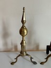Ornate Brass Iron Fireplace Log Holders Cray Andirons Inserts Patina Hearth Prop