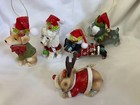 Lot Retired Pier 1 One Weenie Poodle Puppy Christmas Santa Hat Dog Ornament   Mg