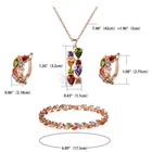 Women s Pendant Necklace Earring Stud Bracelet Set Gold Plated Cz Jewelry Gift