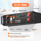 5120wh 48v 100ah 3u Server Rack Lifepo4 Battery 100abms Bluetooth Monitor Ul1973