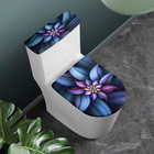 Abstract Flowers Toilet Lid Cover Set Of 2 art Floral Print Toilet Lid Seat Cove