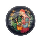 Vtg Russian Palekh Style Lacquer Miniature Trinket Box Hand Painted Signed 2 125