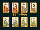 Mah Jongg Jong Mahjong 10 Joker Stickers Geisha - Set  844     Free Shipping   