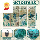 Qunclay 4 Pieces Beach Bathroom Decor Wall 11 X 3 9 Inches  As Pictures Shown 