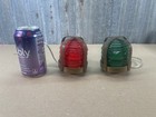  2  Set Of Vintage Maritime Boat Ship Brass Green red Lights Glass Lens  d1 