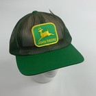 Vintage John Deere Green Mesh Cap Hat Green Yellow New Nwt One Size