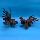 Vintage Pair Of Brass Fighting Cocks - Roosters Mid - Century Modern Figures